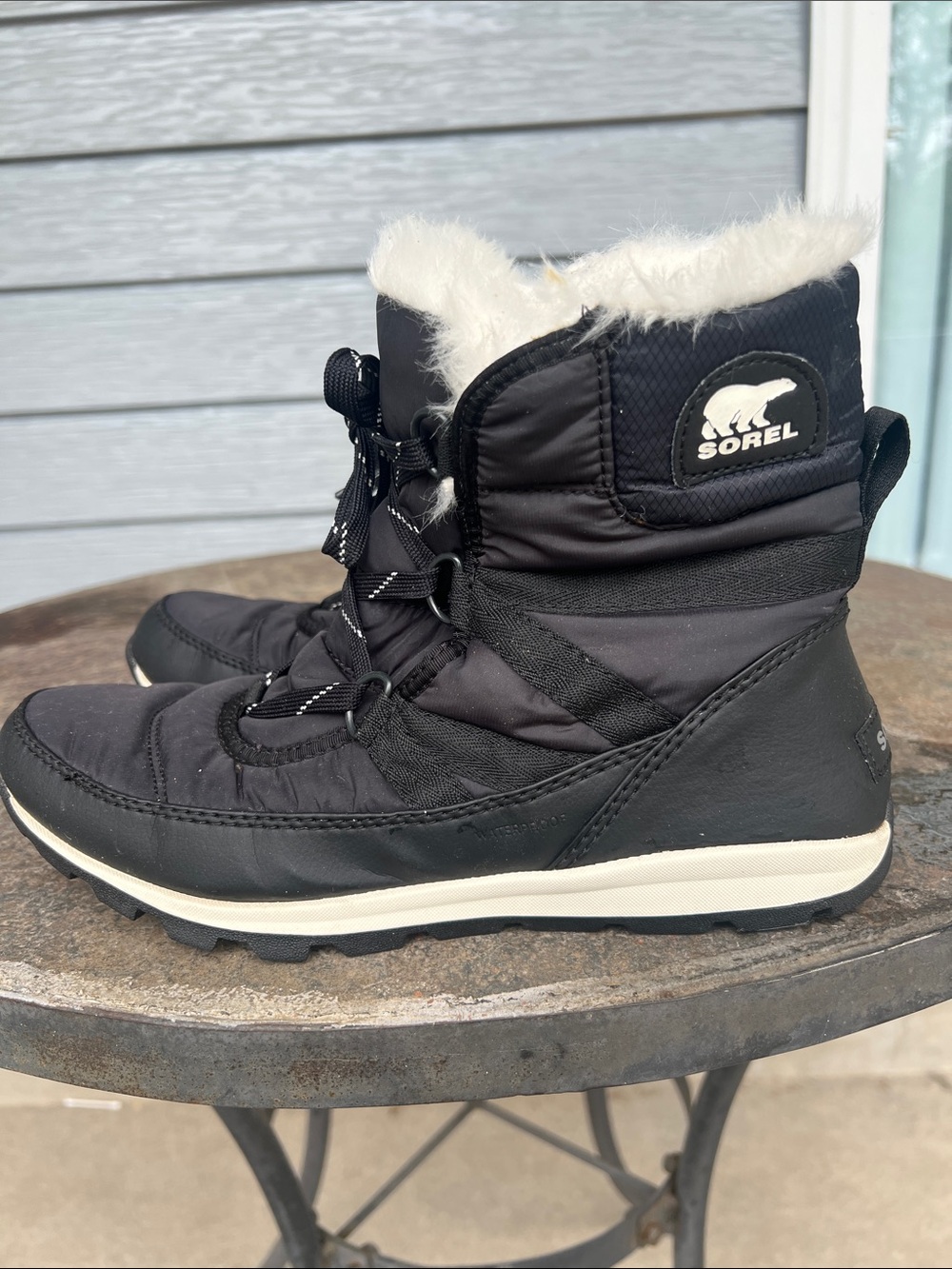 Sorel Whitney Short Lace Waterproof Winter Boots Black Size 9 - Picture 3 of 8